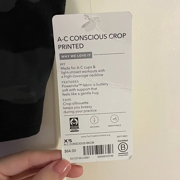 NWT Athleta Conscious Crop Printed - Picture 4 of 6